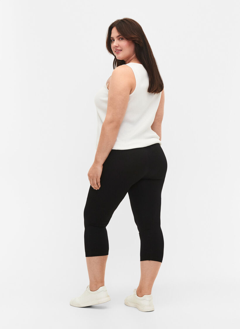 Seamless 3/4 leggings, Sort, Model image number 2