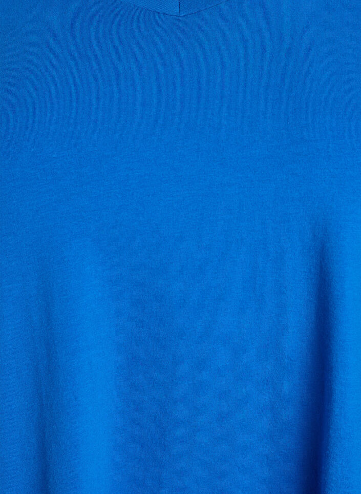 Ensfarvet basis t-shirt i bomuld, Bl&aring;, Packshot image number 2