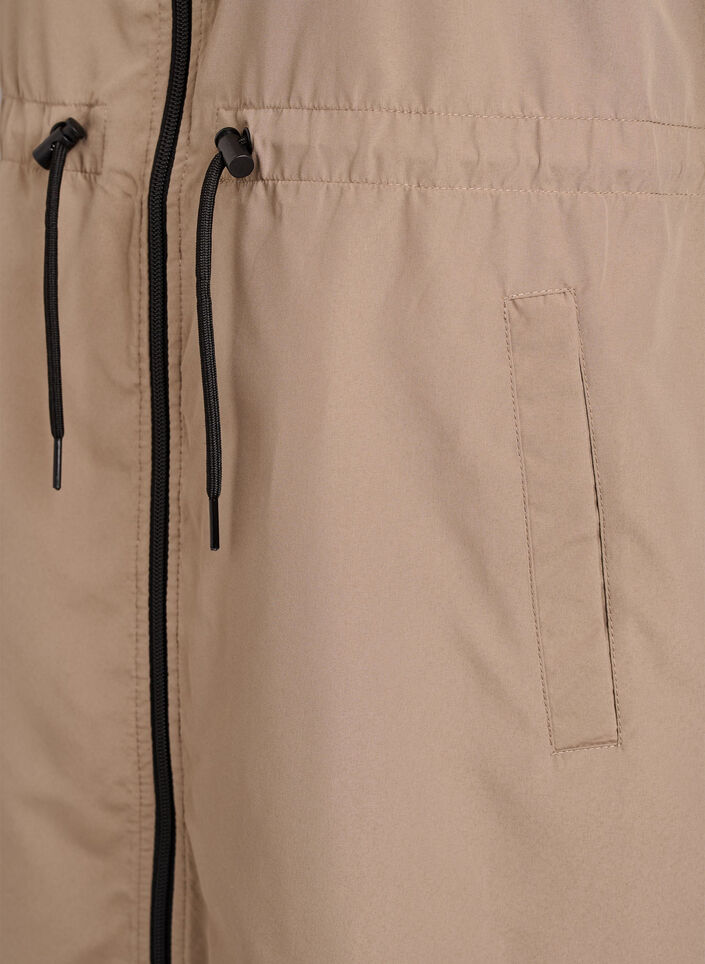 FLASH - Parka i let matriale med hætte, Brun, Packshot image number 3