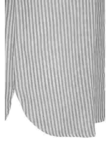 Stribet tunika med v-hals og knapper, Balsam Green Stripe, Packshot image number 3