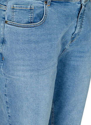 Cropped mom fit jeans med høj talje, Light blue denim, Packshot image number 2
