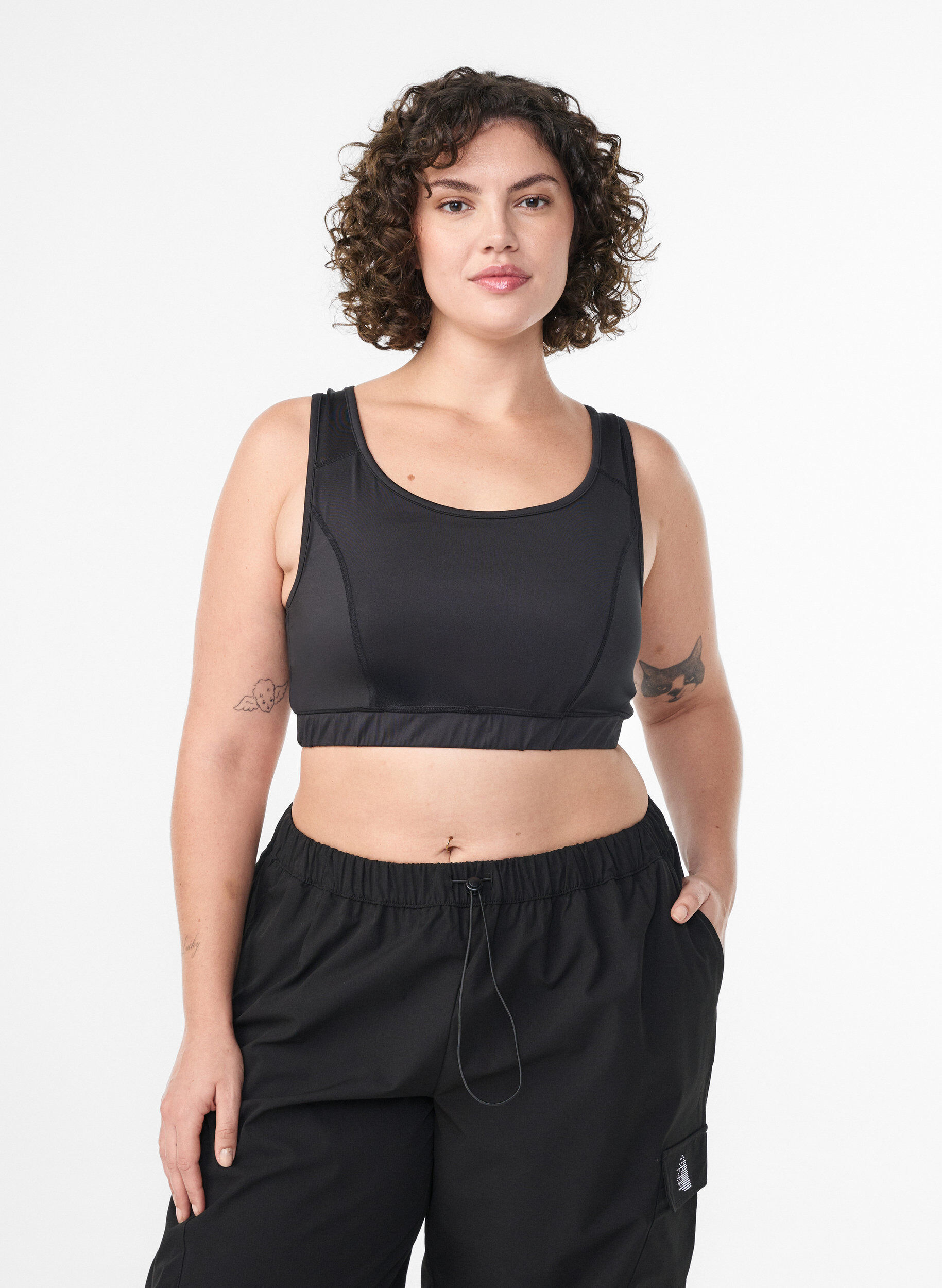 Sports-bh med racerback, Sort, Model