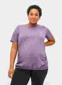 Graviditets trænings t-shirt, Purple Sage, Model