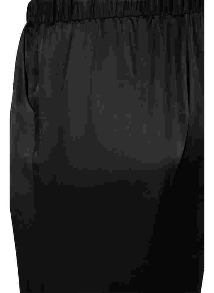 Løse bukser med lommer og elastikkant, Black, Packshot image number 3