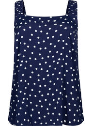 Printet viskosetop med a-shape, Peacoat Dot