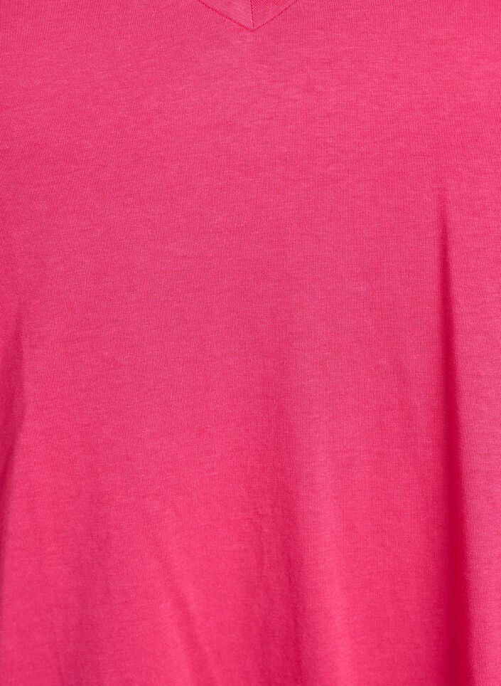 Kort&aelig;rmet t-shirt med v-udsk&aelig;ring, Lyser&oslash;d, Packshot image number 2
