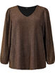 Glimmerbluse med pufærmer, Black Copper, Packshot image number 0