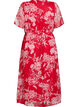 Lang chiffonkjole med blomsterprint, Red Flower AOP, Packshot image number 1