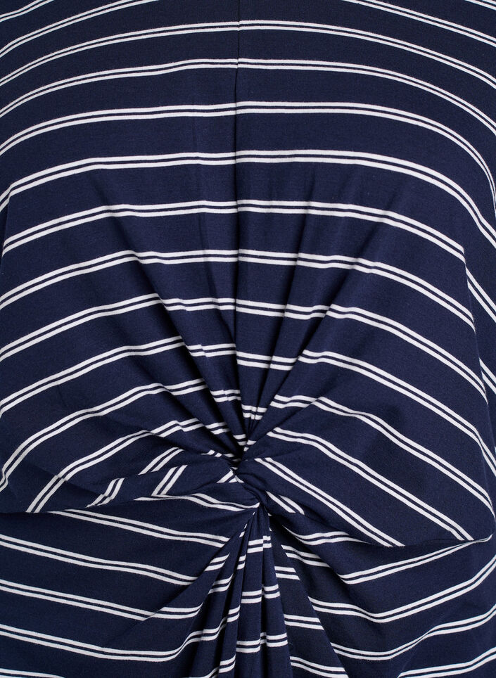 Bomuldskjole med twist-detalje, Bl&aring;, Packshot image number 2