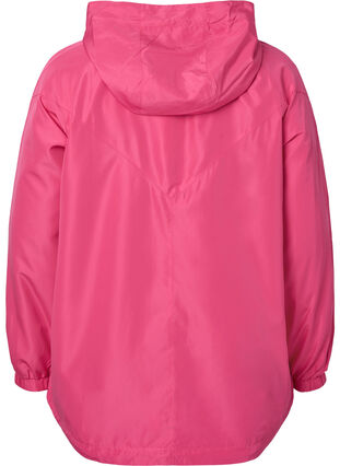 Kort jakke med hætte og justerbar bund, Hot Pink, Packshot image number 1