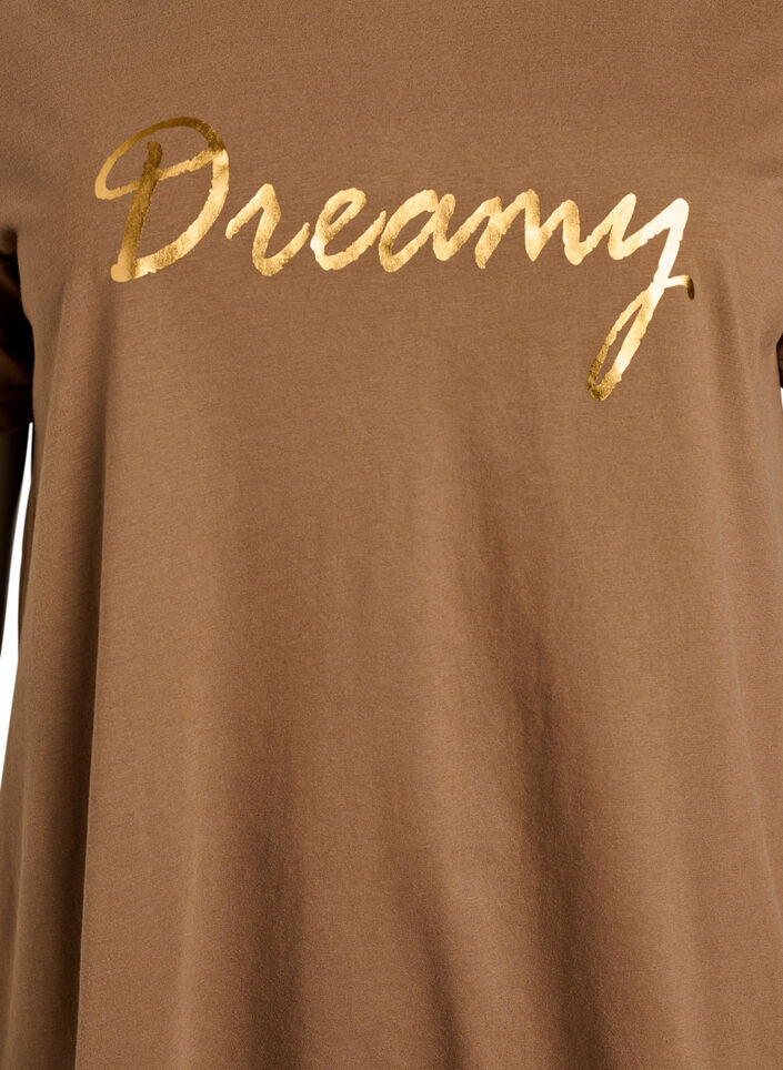 T-shirt med motiv , Brun, Packshot image number 2