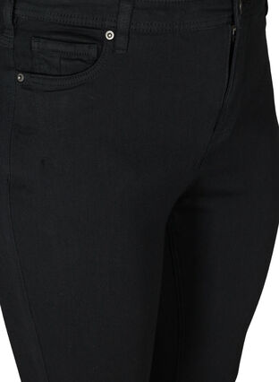 Højtaljede Ellen jeans med bootcut, Black, Packshot image number 2