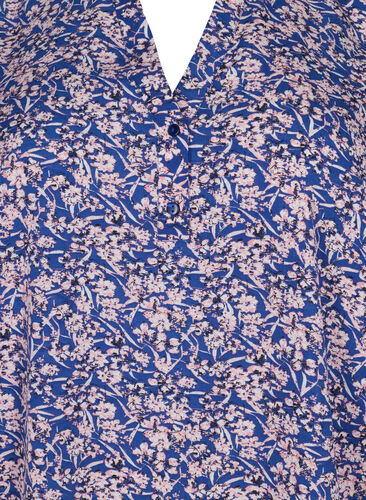 FLASH - Langærmet bluse med print, Strong Blue Flower, Packshot image number 2