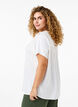 Viskose bluse med blondebånd, Bright White, Model image number 1