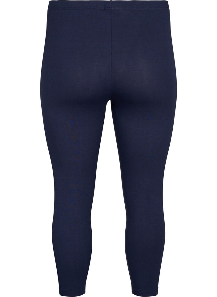 Basis 3/4 leggings i viskose - Blå - Str. 40-64 - Zizzi