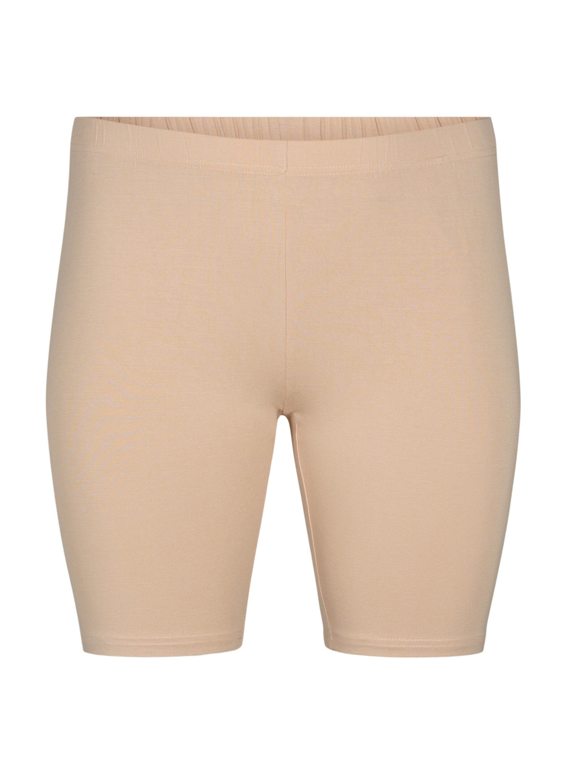 Zizzi 2-pak cykelshorts i viskose, Beige, Packshot image number 2