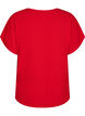 Bluse med korte &aelig;rmer og rund halsudsk&aelig;ring, R&oslash;d, Packshot image number 1