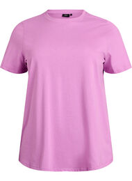 Basis t-shirt i bomuld med rund hals, Lilla