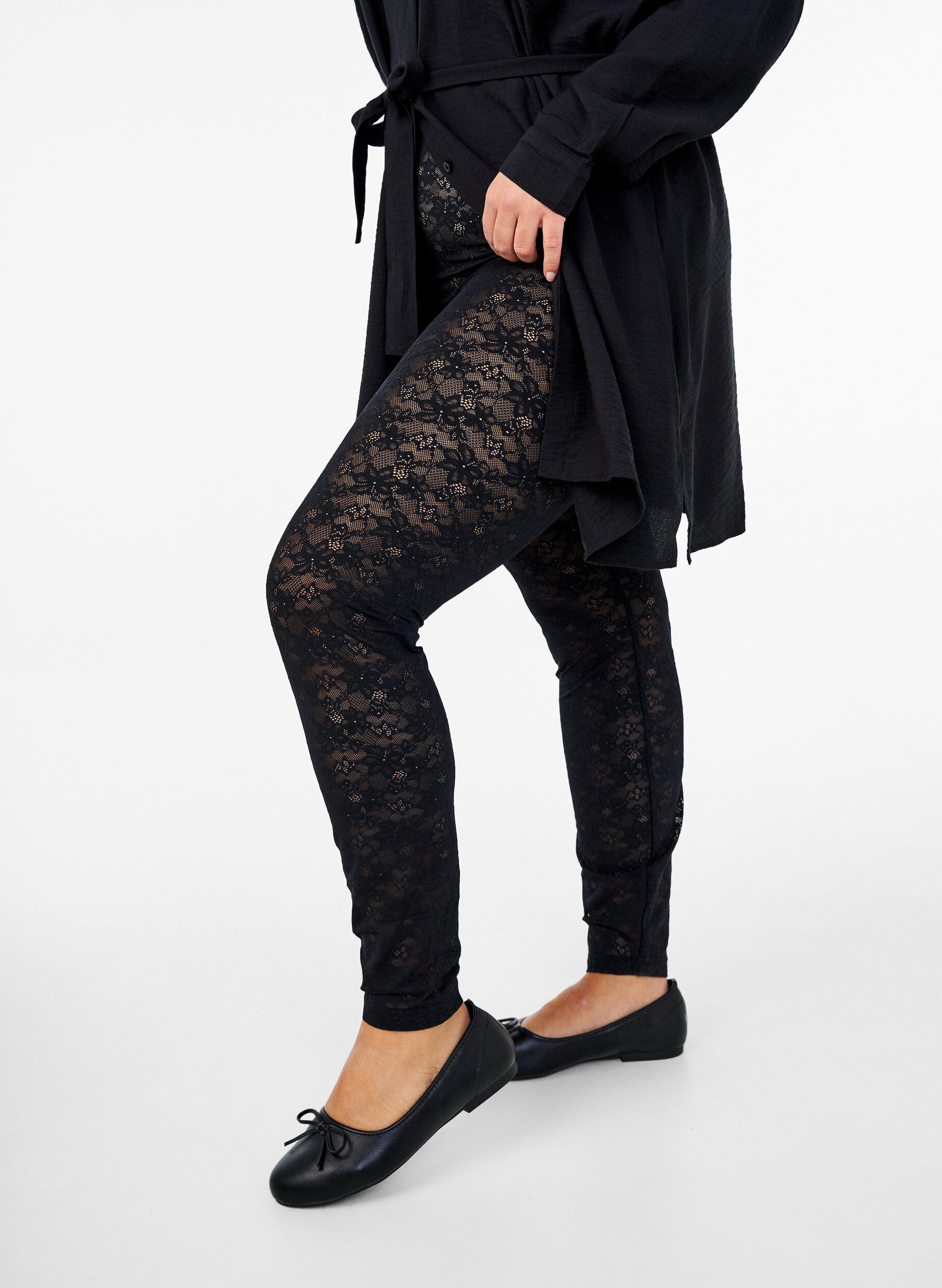 Zizzi Blonde leggings, Sort, Model image number 0