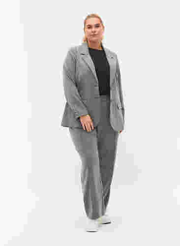 Simpel blazer med lommer, Medium Grey Melange, Model image number 2