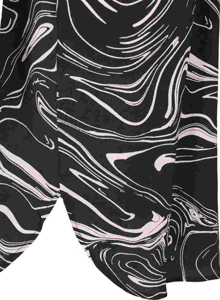 Skjortekjole i viskose med print, Black Swirl AOP, Packshot image number 3
