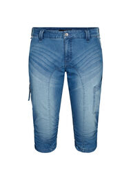 Slim fit capri jeans med lommer, Light blue denim