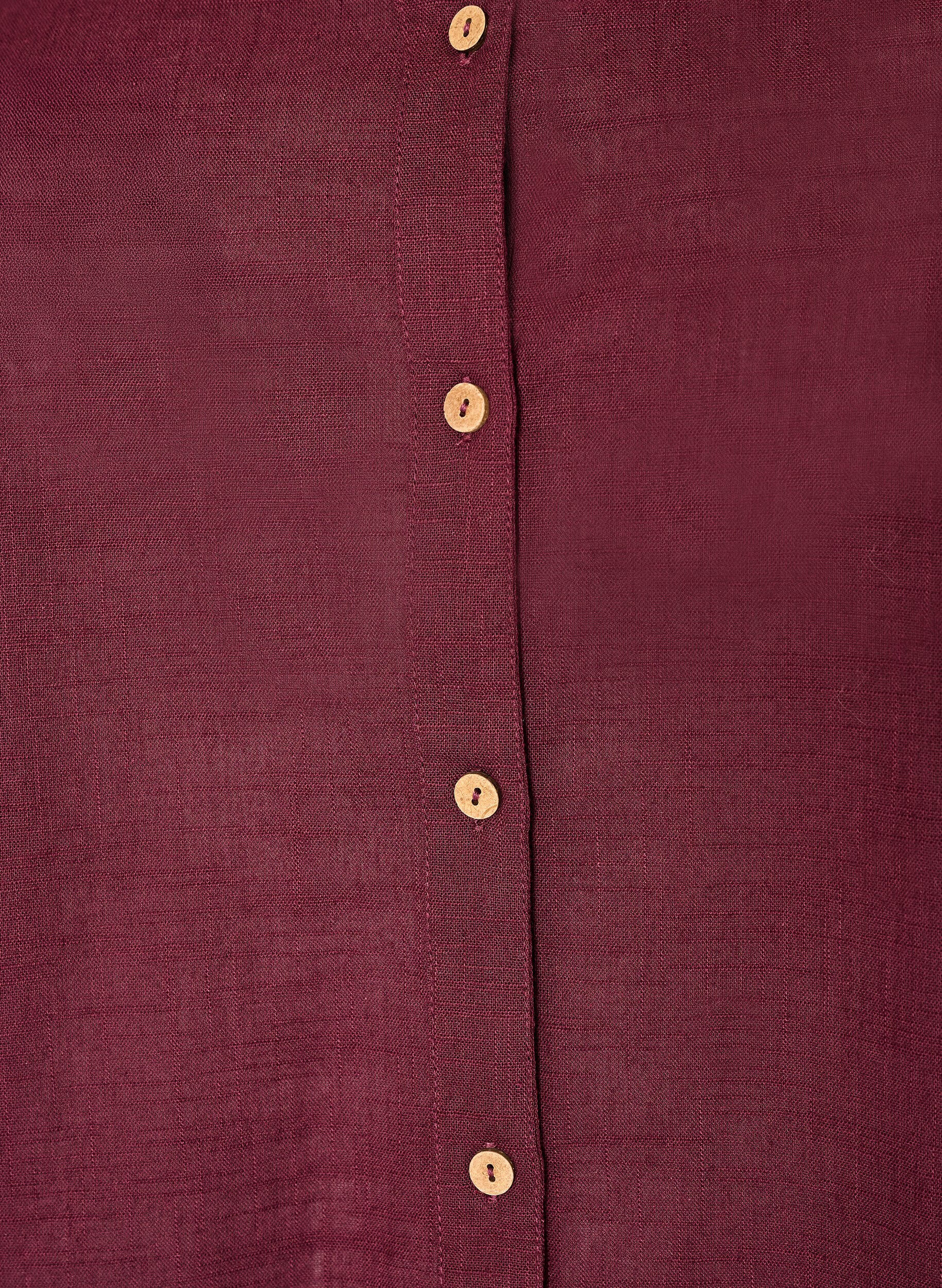 ZizziSkjortebluse i bomuld med v-udsk&aelig;ring, R&oslash;d, Packshot image number 2