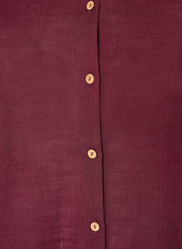 Skjortebluse i bomuld med v-udsk&aelig;ring, R&oslash;d, Packshot image number 2