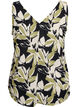 Printet top med v-hals , Sort, Packshot image number 1