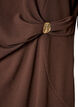 Jerseykjole med drapering og dekorativt sp&aelig;nde, Brun, Packshot image number 3