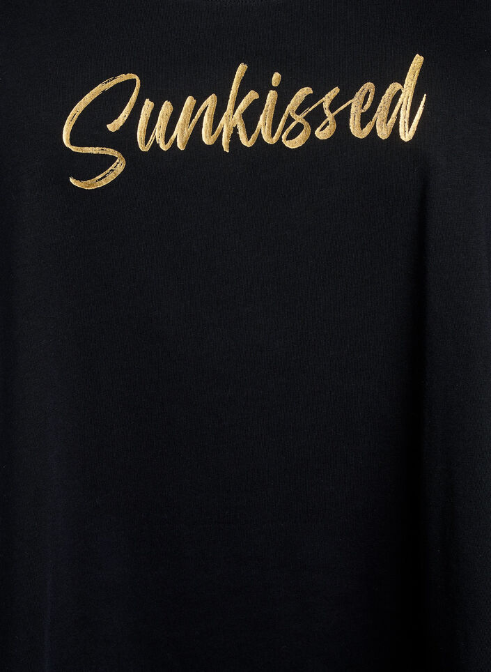 Bomuldstop med a-form, Sort, Packshot image number 2