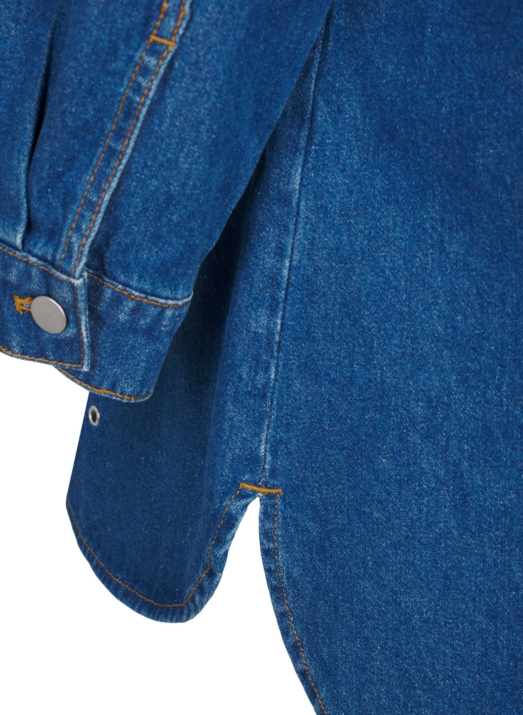 Zizzi Denim skjorte med eyelets, Bl&aring;, Packshot image number 4