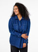 Denim bluse med krave, Unwashed, Model image number 0