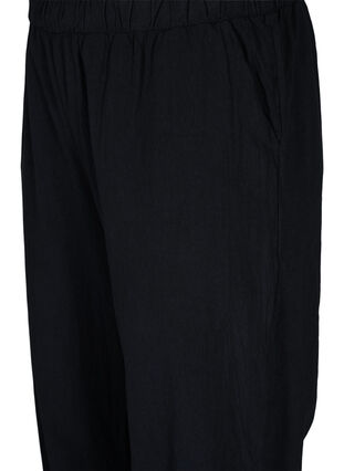 Cropped bukser i bomuld, Black, Packshot image number 2