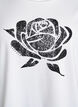 T-shirt i økologisk bomuld med blomstermotiv, B. White w. Rose, Packshot image number 2