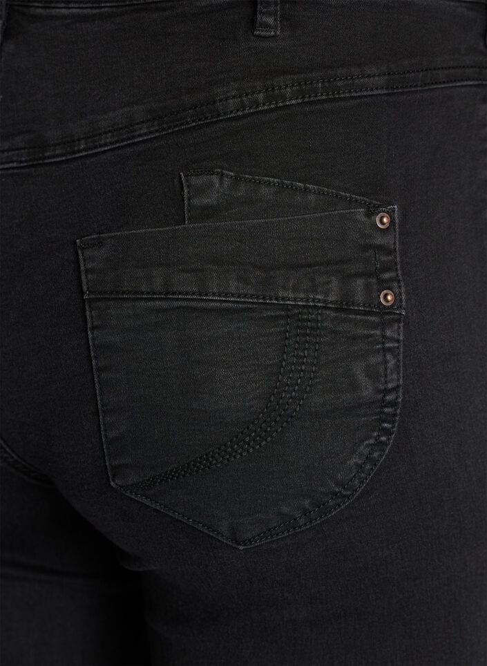 Regular fit Gemma jeans med høj talje, Sort, Packshot image number 3