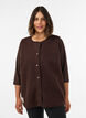 Fleecevest med trykknapper og sidelommer, Brun, Model image number 0
