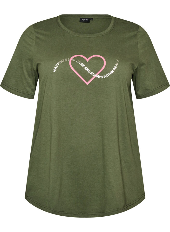 T-shirt med motiv, Gr&oslash;n, Packshot image number 0