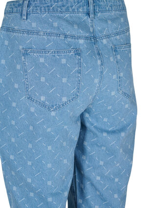 Mille mom fit jeans med print, Light blue denim, Packshot image number 3