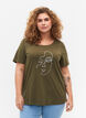 T-shirt med glimmer print i bomuld, Ivy G. Shimmer Face, Model image number 0