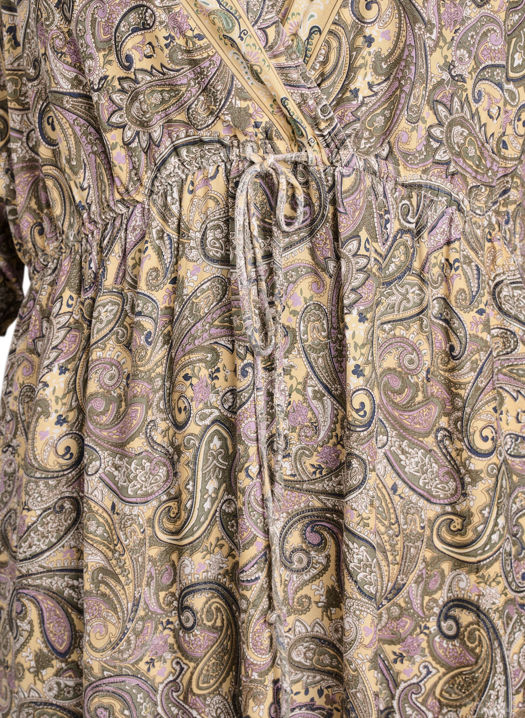 ZizziMaxikjole i viskose med paisleyprint, Gul, Packshot image number 2
