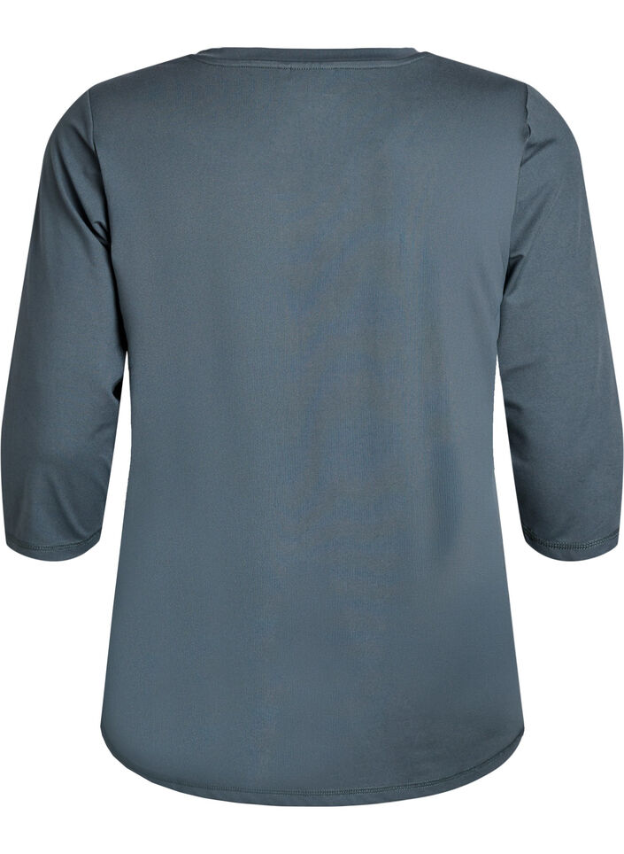 Tr&aelig;ningsbluse med 3/4 &aelig;rmer, Gr&aring;, Packshot image number 1
