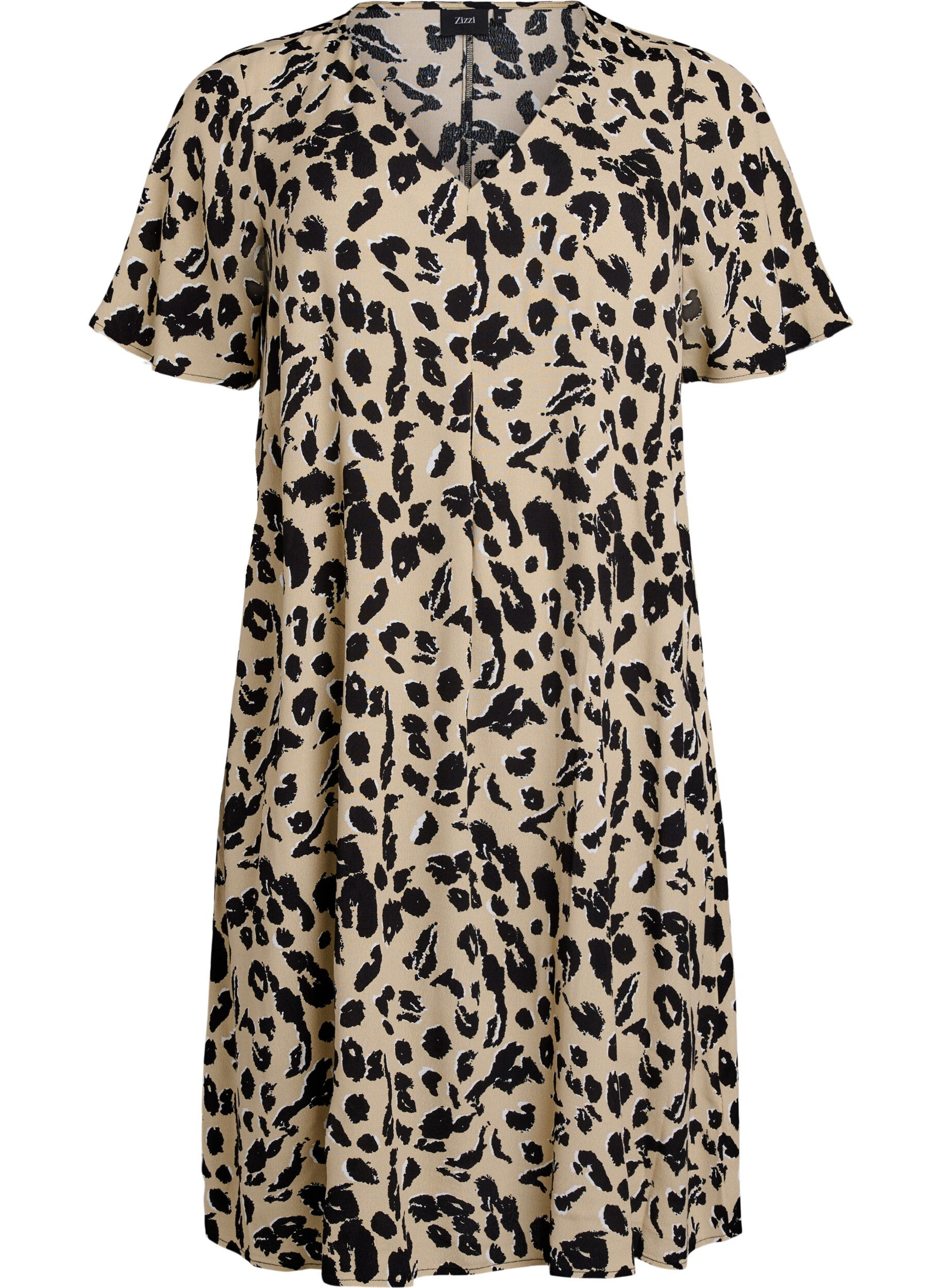 Zizzi Viskose kjole med A-form, Beige, Packshot image number 0