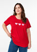 Bomulds t-shirt med motiv, Salsa w. Hearts, Model image number 0