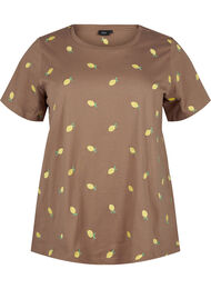 T-shirt i økologisk bomuld med citroner., Coca M. Lemon Emb.