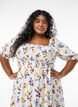 Blomstret sommerkjole i viskose, Hvid, Model image number 2