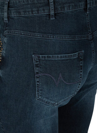 Slim fit Emily jeans med nitter, Dark blue, Packshot image number 3