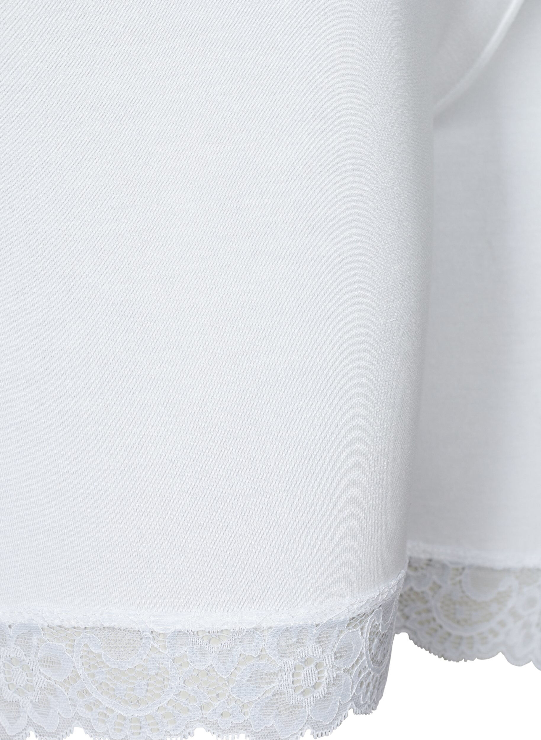 Zizzi Cykelshorts med blondekant, Hvid, Packshot image number 3