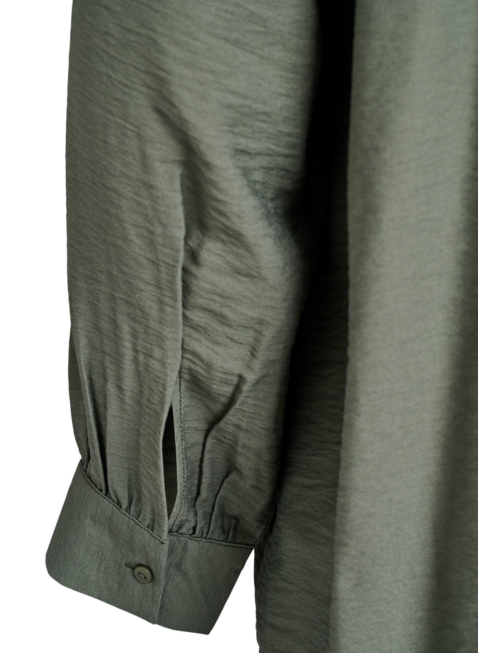 Zizzi Viskoseskjorte med A-shape, Gr&oslash;n, Packshot image number 3