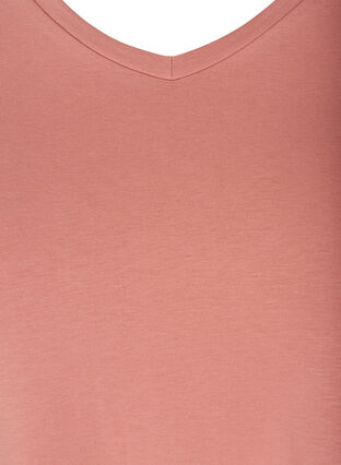 Basis t-shirt med v-hals, Rosa, Packshot image number 2